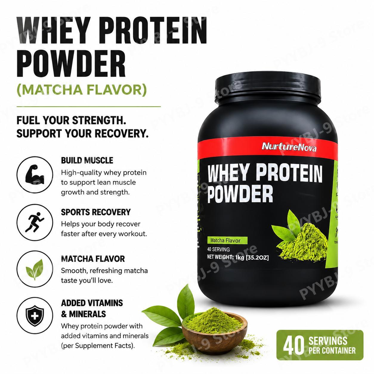 Nutrition Of Fitness - Протеиновый порошок NurtureNova со вкусом матча