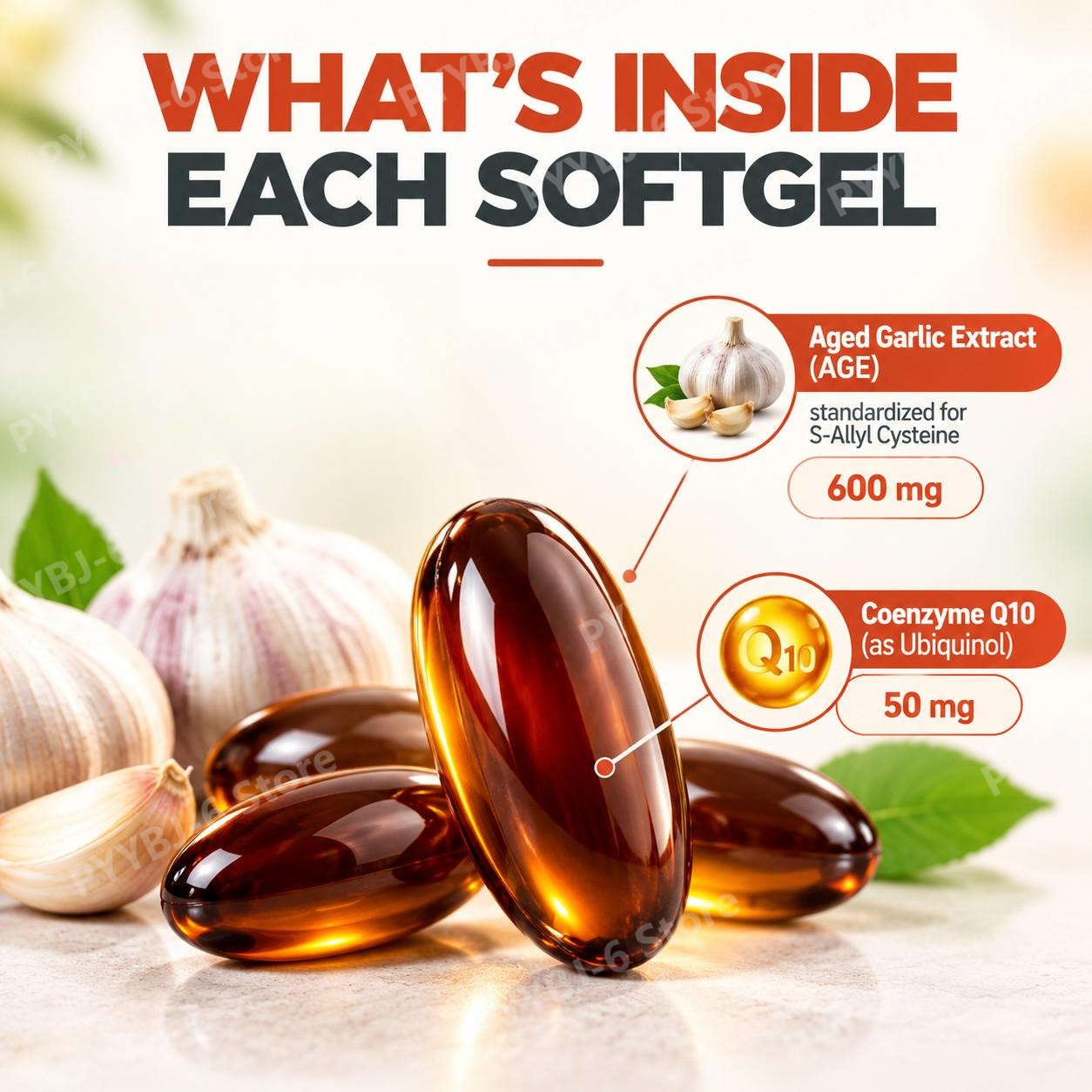Выдержанная чесночная капсула  – обзор и цена Coq10 Ubiquinol Softgel